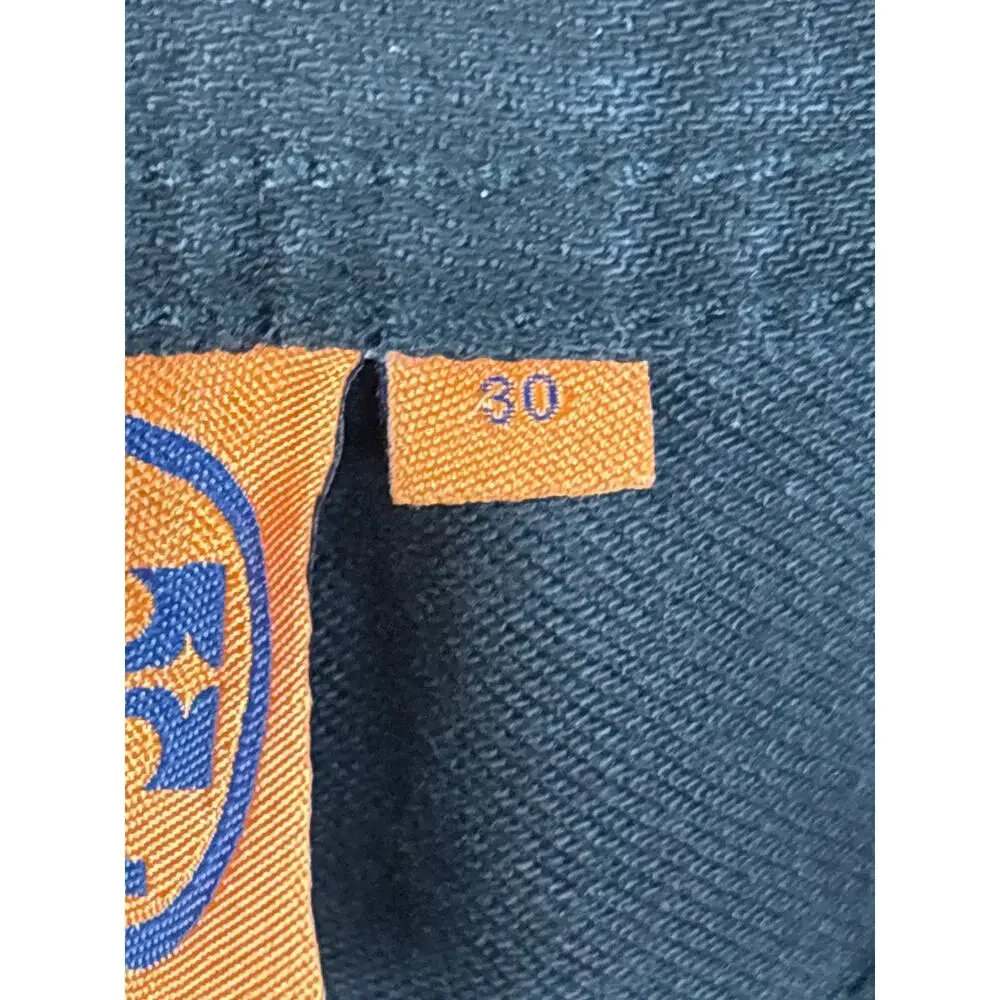 Tory Burch womens 30 Black Logo Pocket Super Skinny Denim Jeans Designer